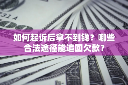 武汉如何起诉后拿不到钱？哪些合法途径能追回欠款？