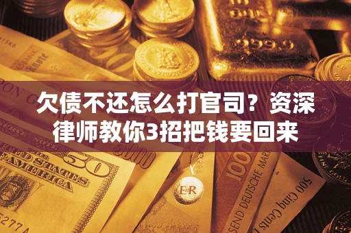 武汉欠债不还怎么打官司？资深律师教你3招把钱要回来