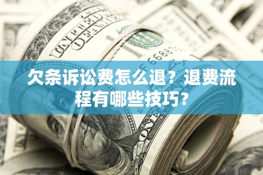 武汉欠条诉讼费怎么退？退费流程有哪些技巧？