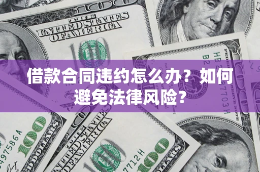 武汉借款合同违约怎么办？如何避免法律风险？