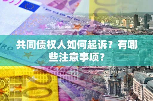 武汉共同债权人如何起诉？有哪些注意事项？