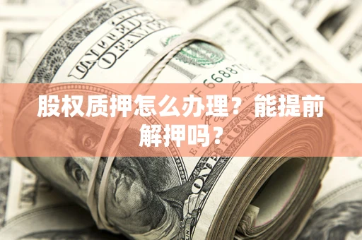 武汉股权质押怎么办理？能提前解押吗？